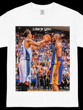 White Graphic Tee Featuring 2010 Kobe vs Matt Barnes Moment